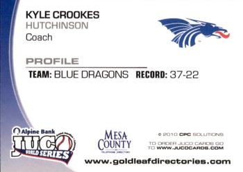 2010 Juco World Series Hutchinson Blue Dragons #NNO Kyle Crookes Back