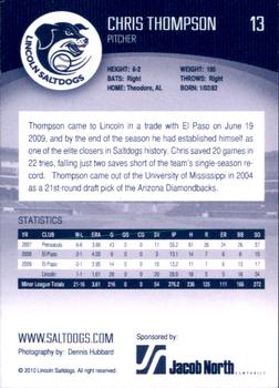 2010 Lincoln Saltdogs #NNO Chris Thompson Back