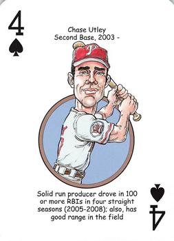 2013 Hero Decks Philadelphia Phillies Baseball Heroes Playing Cards #4♠ Chase Utley Front