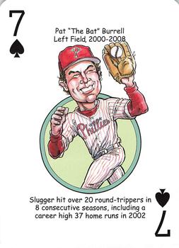 2013 Hero Decks Philadelphia Phillies Baseball Heroes Playing Cards #7♠ Pat Burrell Front