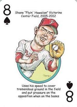 2013 Hero Decks Philadelphia Phillies Baseball Heroes Playing Cards #8♠ Shane Victorino Front