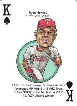 2013 Hero Decks Philadelphia Phillies Baseball Heroes Playing Cards #K♠ Ryan Howard Front