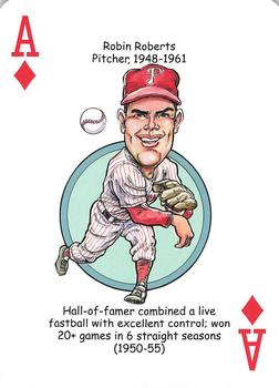 2013 Hero Decks Philadelphia Phillies Baseball Heroes Playing Cards #A♦ Robin Roberts Front