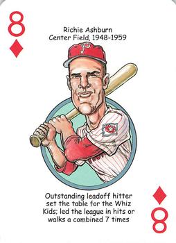 2013 Hero Decks Philadelphia Phillies Baseball Heroes Playing Cards #8♦ Richie Ashburn Front
