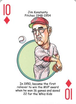 2013 Hero Decks Philadelphia Phillies Baseball Heroes Playing Cards #10♦ Jim Konstanty Front