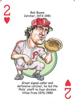 2013 Hero Decks Philadelphia Phillies Baseball Heroes Playing Cards #2♥ Bob Boone Front