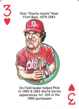 2013 Hero Decks Philadelphia Phillies Baseball Heroes Playing Cards #3♥ Pete Rose Front