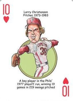 2013 Hero Decks Philadelphia Phillies Baseball Heroes Playing Cards #10♥ Larry Christenson Front
