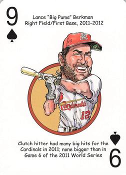 2020 Hero Decks St. Louis Cardinals Baseball Heroes Playing Cards #9♠ Lance Berkman Front