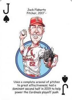 2020 Hero Decks St. Louis Cardinals Baseball Heroes Playing Cards #J♠ Jack Flaherty Front