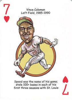 2020 Hero Decks St. Louis Cardinals Baseball Heroes Playing Cards #7♥ Vince Coleman Front