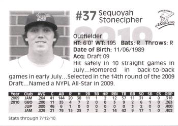 2010 Jamestown Jammers #NNO Sequoyah Stonecipher Back