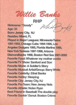 2002 Dunkin' Donuts Pawtucket Red Sox #NNO Willie Banks Back