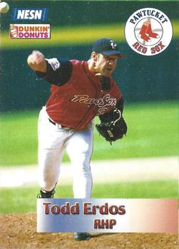 2002 Dunkin' Donuts Pawtucket Red Sox #NNO Todd Erdos Front