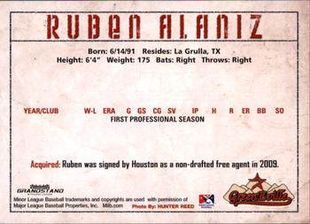 2010 Grandstand Greeneville Astros #NNO Ruben Alaniz Back