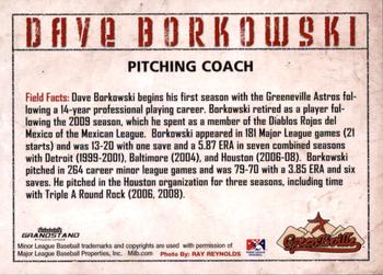 2010 Grandstand Greeneville Astros #NNO Dave Borkowski Back