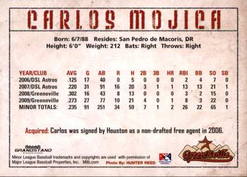 2010 Grandstand Greeneville Astros #NNO Carlos Mojica Back
