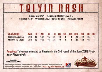 2010 Grandstand Greeneville Astros #NNO Telvin Nash Back