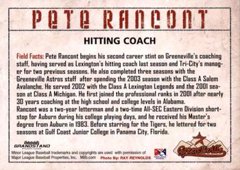 2010 Grandstand Greeneville Astros #NNO Pete Rancont Back