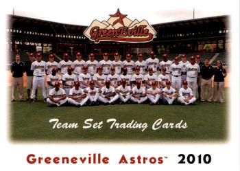 2010 Grandstand Greeneville Astros #NNO Team Set Checklist Front