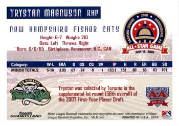 2010 Grandstand Eastern League All-Star Game Eastern Division #NNO Trystan Magnuson Back