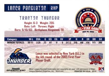 2010 Grandstand Eastern League All-Star Game Eastern Division #NNO Lance Pendleton Back