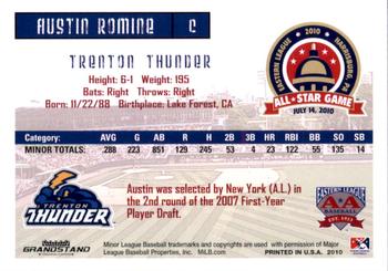 2010 Grandstand Eastern League All-Star Game Eastern Division #NNO Austin Romine Back