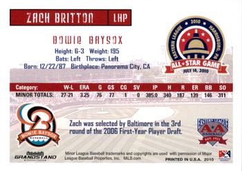 2010 Grandstand Eastern League All-Star Game Western Divsion #NNO Zach Britton Back