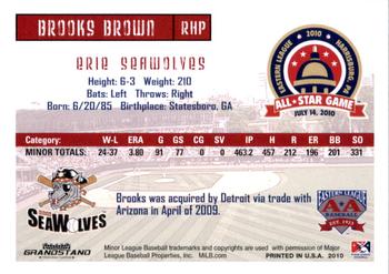 2010 Grandstand Eastern League All-Star Game Western Divsion #NNO Brooks Brown Back
