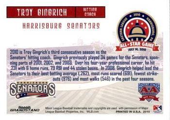 2010 Grandstand Eastern League All-Star Game Western Divsion #NNO Troy Gingrich Back