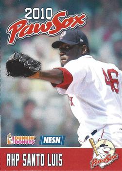 2010 Dunkin' Donuts NESN Pawtucket Red Sox #NNO Santo Luis Front