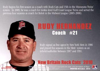 2010 Grandstand New Britain Rock Cats #NNO Rudy Hernandez Back