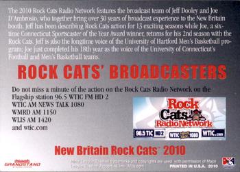 2010 Grandstand New Britain Rock Cats #NNO Jeff Dooley / Joe D'Ambrosio Back