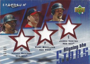 2007 Upper Deck Spectrum - Aligning the Stars #AS-RSV Curt Schilling / Manny Ramirez / Jason Varitek Front