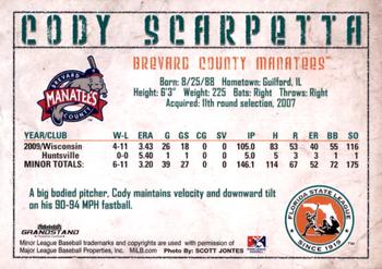 2010 Grandstand Florida State League Top Prospects #22 Cody Scarpetta Back