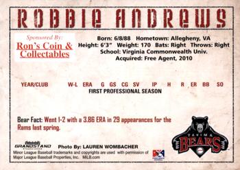 2010 Grandstand Yakima Bears #NNO Robbie Andrews Back