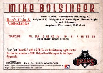2010 Grandstand Yakima Bears #NNO Mike Bolsinger Back