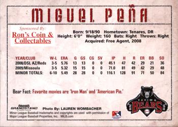 2010 Grandstand Yakima Bears #NNO Miguel Pena Back