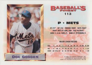 1993 Finest - All-Stars Jumbo #113 Doc Gooden Back