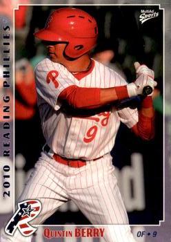 2010 MultiAd Reading Phillies #4 Quintin Berry Front