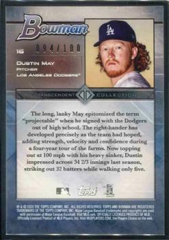 2020 Bowman Transcendent Collection #16 Dustin May Back