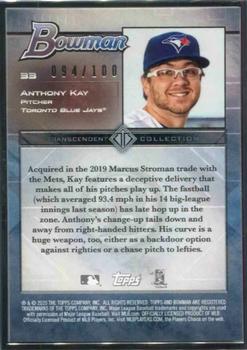 2020 Bowman Transcendent Collection #33 Anthony Kay Back