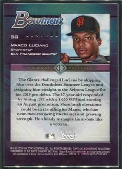 2020 Bowman Transcendent Collection #38 Marco Luciano Back