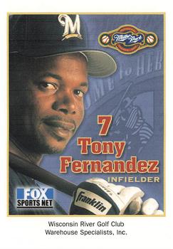 2001 Milwaukee Brewers Police - Wisconsin River Golf Club & Warehouse Specialists Inc #NNO Tony Fernandez Front