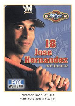 2001 Milwaukee Brewers Police - Wisconsin River Golf Club & Warehouse Specialists Inc #NNO Jose Hernandez Front