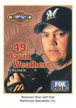 2001 Milwaukee Brewers Police - Wisconsin River Golf Club & Warehouse Specialists Inc #NNO David Weathers Front
