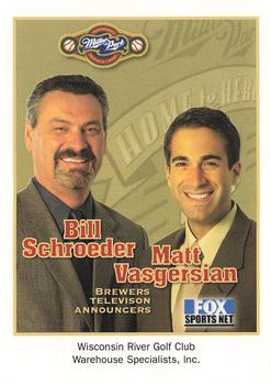 2001 Milwaukee Brewers Police - Wisconsin River Golf Club & Warehouse Specialists Inc #NNO Bill Schroeder / Matt Vasgersian Front