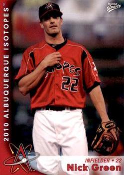 2010 MultiAd Albuquerque Isotopes #16 Nick Green Front