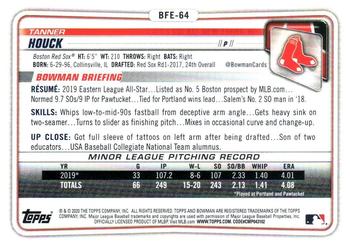 2020 Bowman 1st Edition - Blue #BFE-64 Tanner Houck Back
