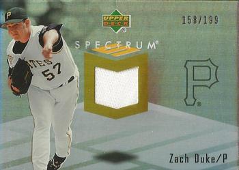2007 Upper Deck Spectrum - Swatches #SSW-ZD Zach Duke Front
